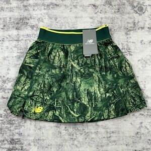 NWT New Balance Women's Small Printed Tournament Skort Green Foliage WK43401